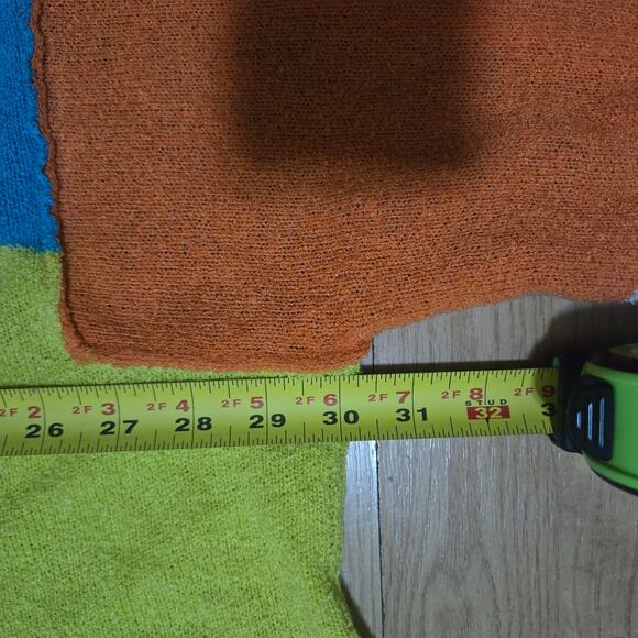 Peach Love California Womens Dopamine Distressed Hem Colorblock Knit Sweater S - Picture 9 of 10